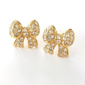 Swarovski Gold Crystal Bow Earrings